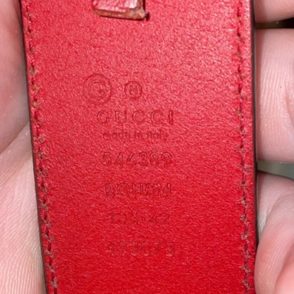 Red leather Gucci belt - Picture 2 of 3